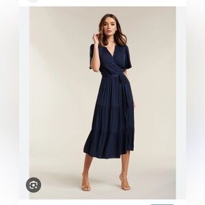 Ever New Midnight Blue Tiered Midi Dress